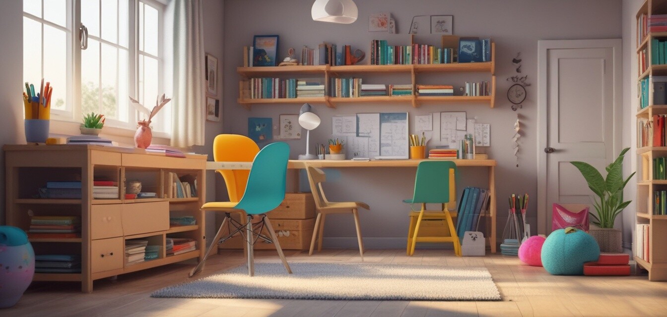 Niños estudiando en un ambiente cómodo