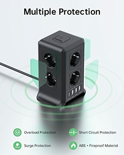 Regleta de enchufes con protección múltiple