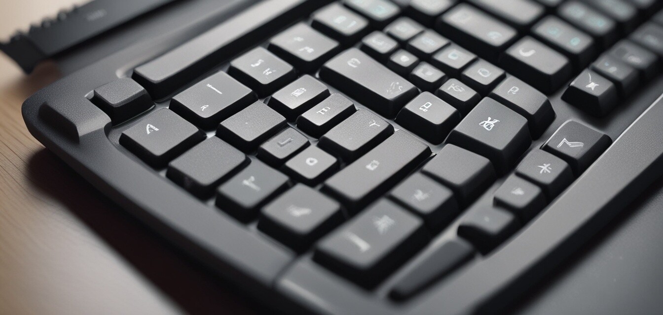 Ergonomic keyboard on a desk
